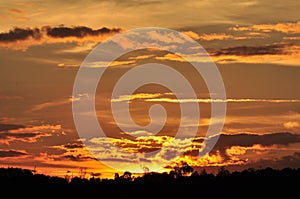 Sunsets, evening sky.Golden sky.Golden cloud.sunset With golden yellow sky.the last hour on the first day