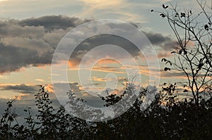 Sunsets, evening sky.Golden sky.Golden cloud.sunset With golden yellow sky.the last hour on the first day