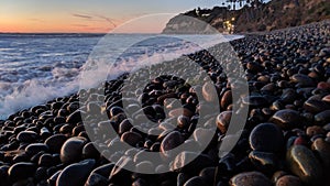 Sunsets and Surfers at Swamis Reef Surf Park Encinitas California.