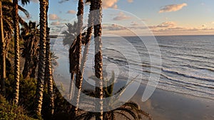 Sunsets and Surfers at Swamis Reef Surf Park Encinitas California.