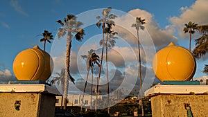 Sunsets and Surfers at Swamis Reef Surf Park Encinitas California.