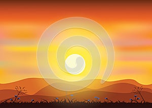 Sunsets, Vector illustrations