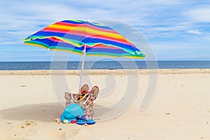 Sunshade bag sunbathers beach