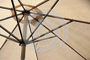 Sunshade covered by rain drops