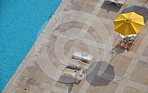 Sunshade at poolside photo