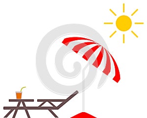 Sunshade, table, sun lounge and sun