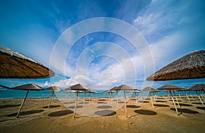 Sunshades on the beach