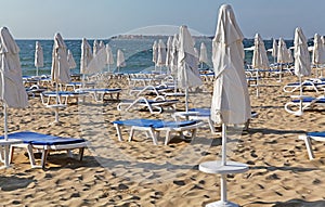 Sunshades at Sunny beach, Bulgaria