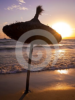 Sunshades at sunset