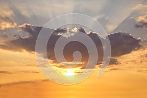 Sunshine background with coloured sky