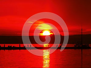 Sunshine on Balaton lake