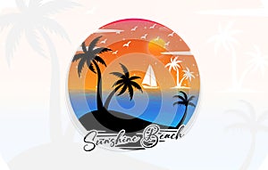 Sunshine beach t shirt design