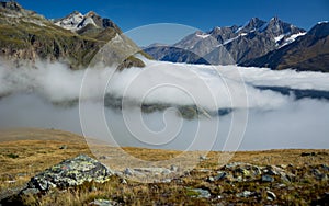 Sunshine and clouds in the Alps