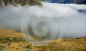 Sunshine and clouds in the Alps