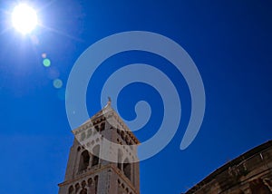 Sunshine glimmering onto the Church of the Nativity in Bethlehem.