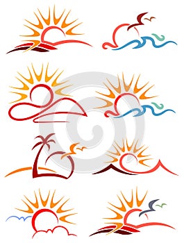 Sunshine logo set