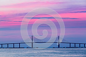 Sunshine Skyway Bridge at dawn