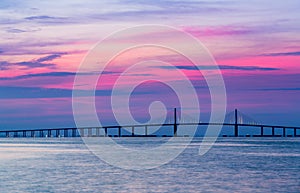 Sunshine Skyway Bridge at dawn