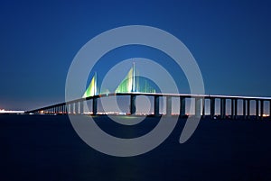 Sunshine Skyway Bridge at night