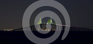 Sunshine Skyway Bridge At Night