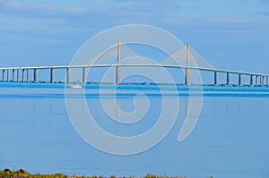 Sunshine Skyway Bridge over Tampa Bay Florida photo