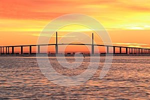 Sunshine Skyway bridge at sunrise photo