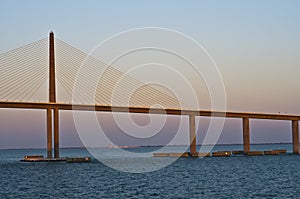 Sunshine Skyway Bridge at Sunset, Florida