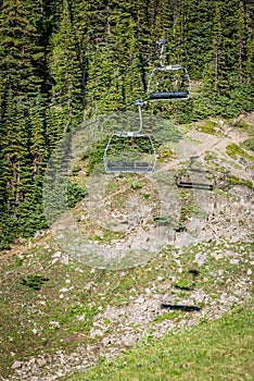 Sunshine Villageâ€™s Angel chairlift in summertime