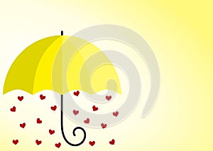 Sunshine Yellow Umbrella Hearts