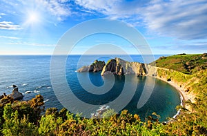 Sunshiny Del Silencio beach (Asturias, Spain). photo