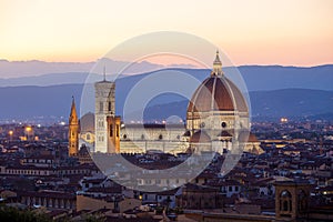 Sunst view of Cathedral Santa Maria del Fiore, Florence