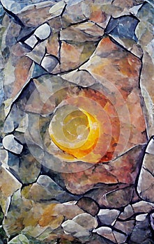 Sunstone - abstract watercolor art