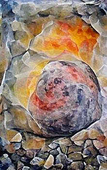 Sunstone - abstract watercolor art
