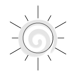 Sunt thin line icon. Outline bector illustration isolated on white. Summer symbol