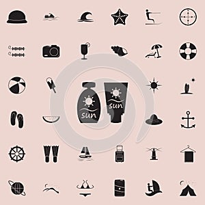 suntan cream icon. Detailed set of summer pleasure icons. Premium quality graphic design sign. One of the collection icons for web