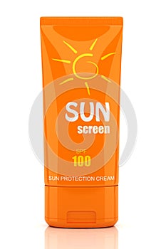 Suntan cream tube