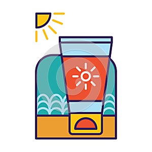 Suntanlotion. Vector illustration decorative design