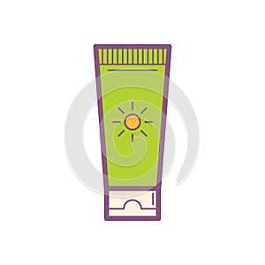 Suntanlotion. Vector illustration decorative design