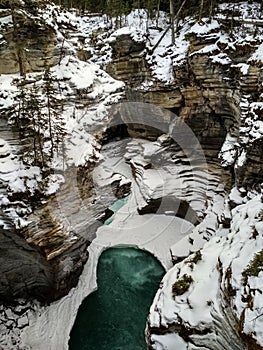 Sunwapta Falls in Winter