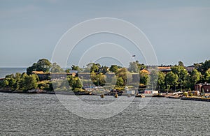 Suomenlinna Fortress with construction work, Helsinki, Finland