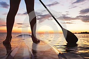 Sup, stand up paddle board in sea