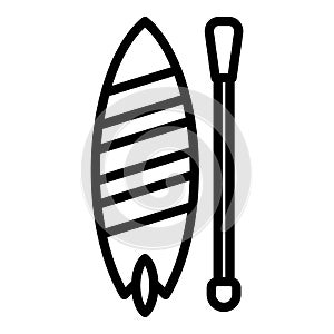Sup surfing paddle icon, outline style