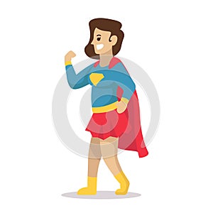 Super mom concept mascot design illustration