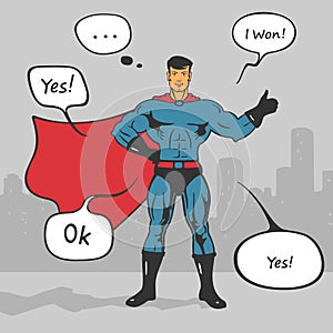 Super Action Hero Stand Vector Illustration