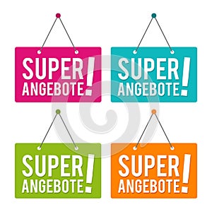 Super Angebote - TÃÂ¼rschild - Eps10 Vektor photo