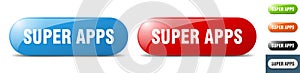 super apps button. key. sign. push button set