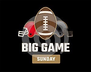 Super big bowl sunday black and gold vector - black background