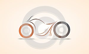 Super bike abstract design/sketch in curves vector illustration