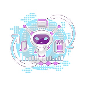 Super bot thin line concept vector illustration