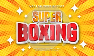 Super boxing editable text effect with world boxing competition theme